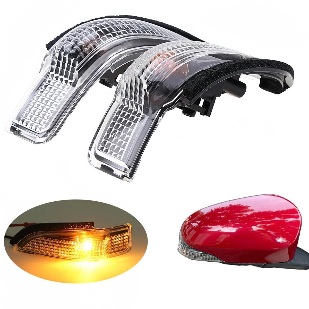 MengZJ Turn Signal Lights for Wing Mirror, for Camry Corolla Prius C Vios Yaris Turn Signal Indicator Assembly, 81730-52100 81740-52050 Rearview Mirror Accessories,Right