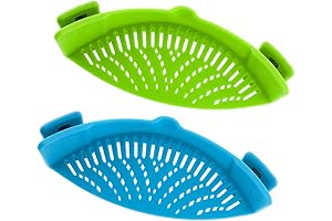 DaKuan 2-Pack Heat-Resistant Clip-on Silicone Strainers