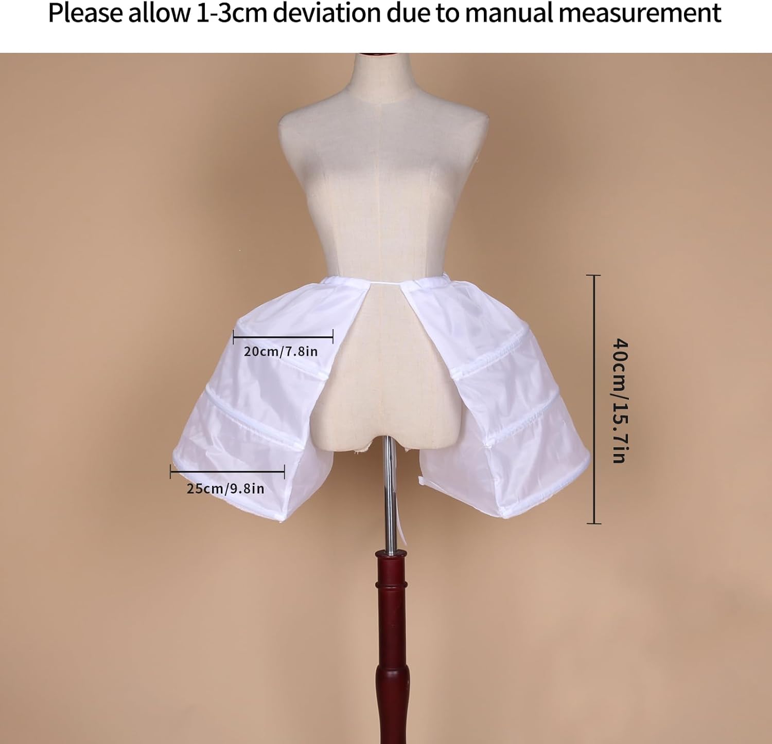 BBSET Victorian Double Pannier Hoop Skirt -Marie Antoinetteite Costume Cage Pannier-Petticoat Skirt Crinoline - Image 3