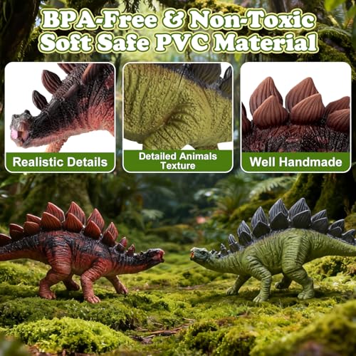 29 Pcs Dinosaur Toys for Realistic Jurassic Dinosaurs Figures with Trees&eggs &Fence Playset to Can Create a Dino World, Educational mini Dinosaurs Figures, dinosaur set Gifts for Toddler Boys 3-5 — view 4