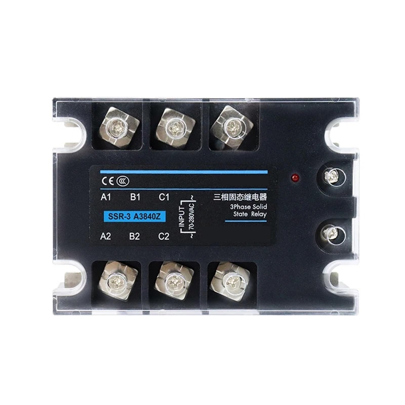 Relais à semi-conducteurs triphasé SSR tri 10A 40A 100A entrée 3-32V DC sortie 24-380V AC