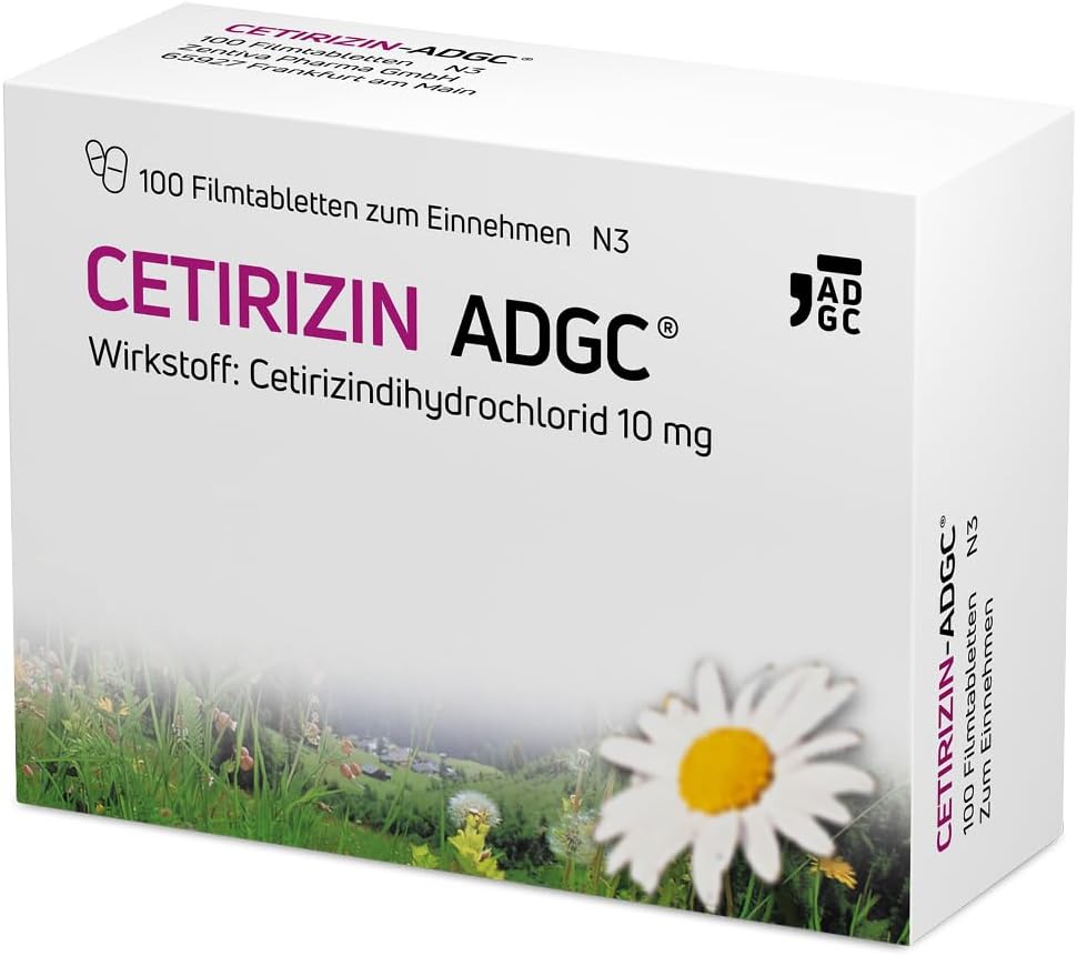 Cetirizin ADGC 100 Stück - bei Heuschnupfen, allergischem Schnupfen, allergischen Symptomen der Augen und Nesselsucht