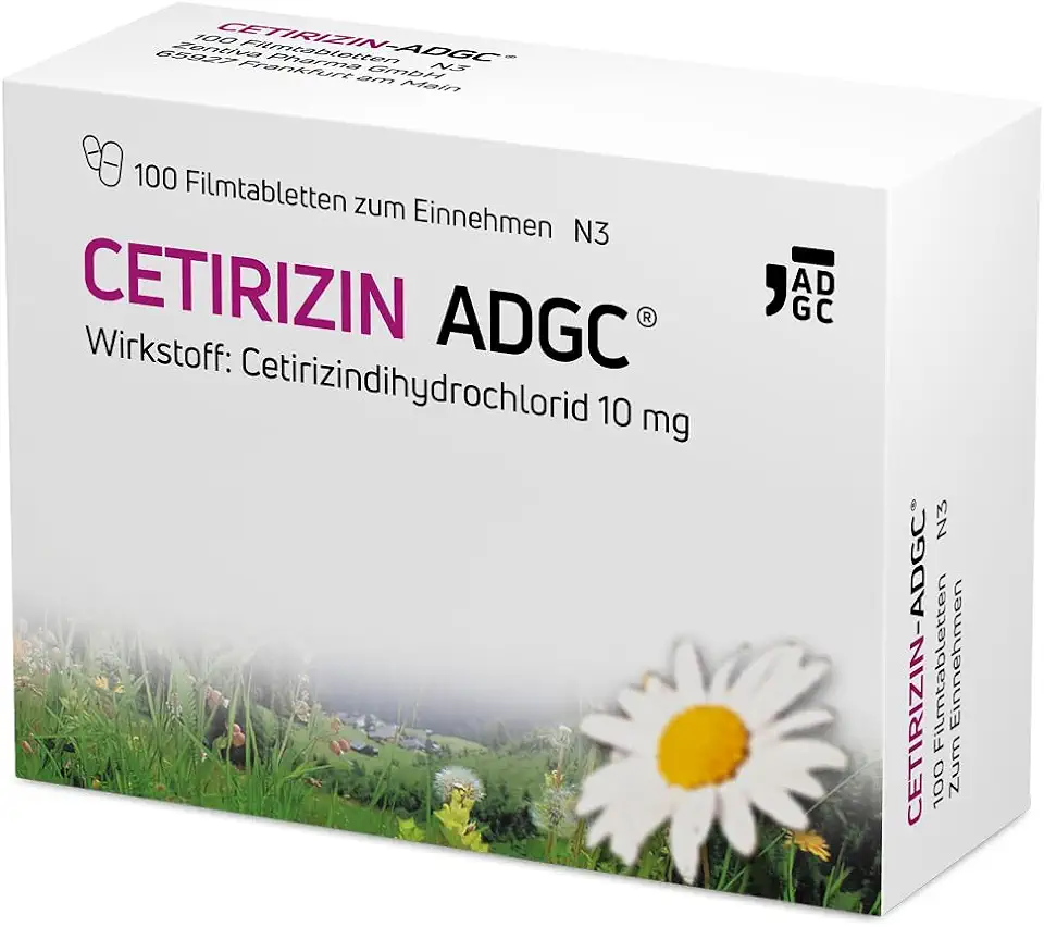 Cetirizin: Heuschnupfen medikamentös bekämpfen 5 Cetirizin-ADGC® - 100 Stück - Allergie-Tablette mit schneller und langanhaltender Wirkung gegen Allergien, Heuschnupfen, Nesselsucht und tränende Augen - für Erwachsene und Kinder ab 6 Jahren