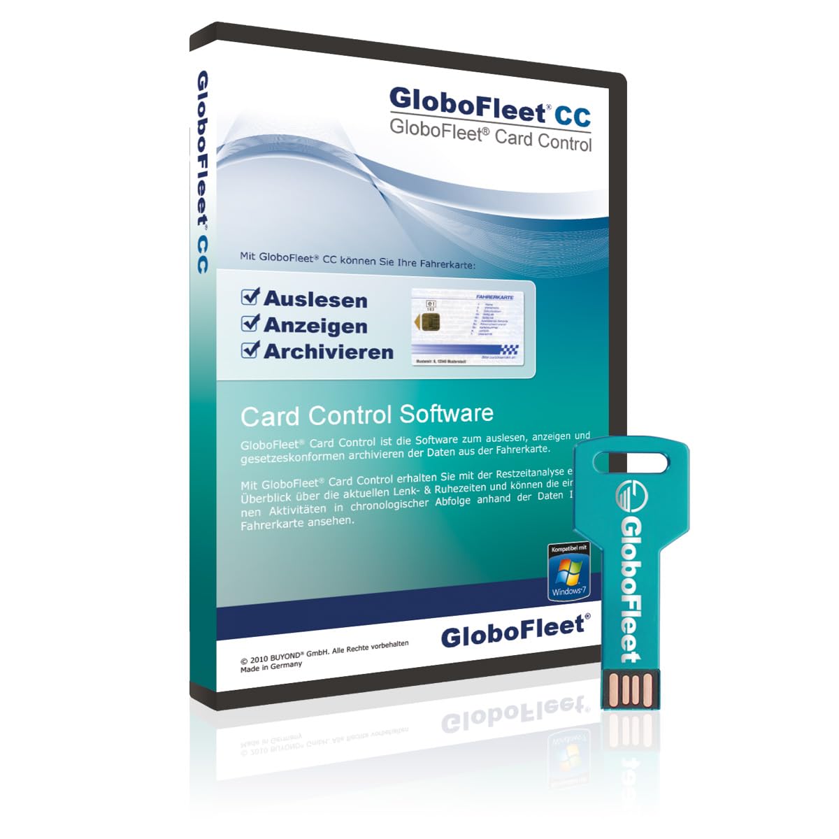 GloboFleet Card Control Software zum auslesen und archivieren der Fahrerkarte 4.1 ready Win 10, Win 11 kompatibel, Mac OS