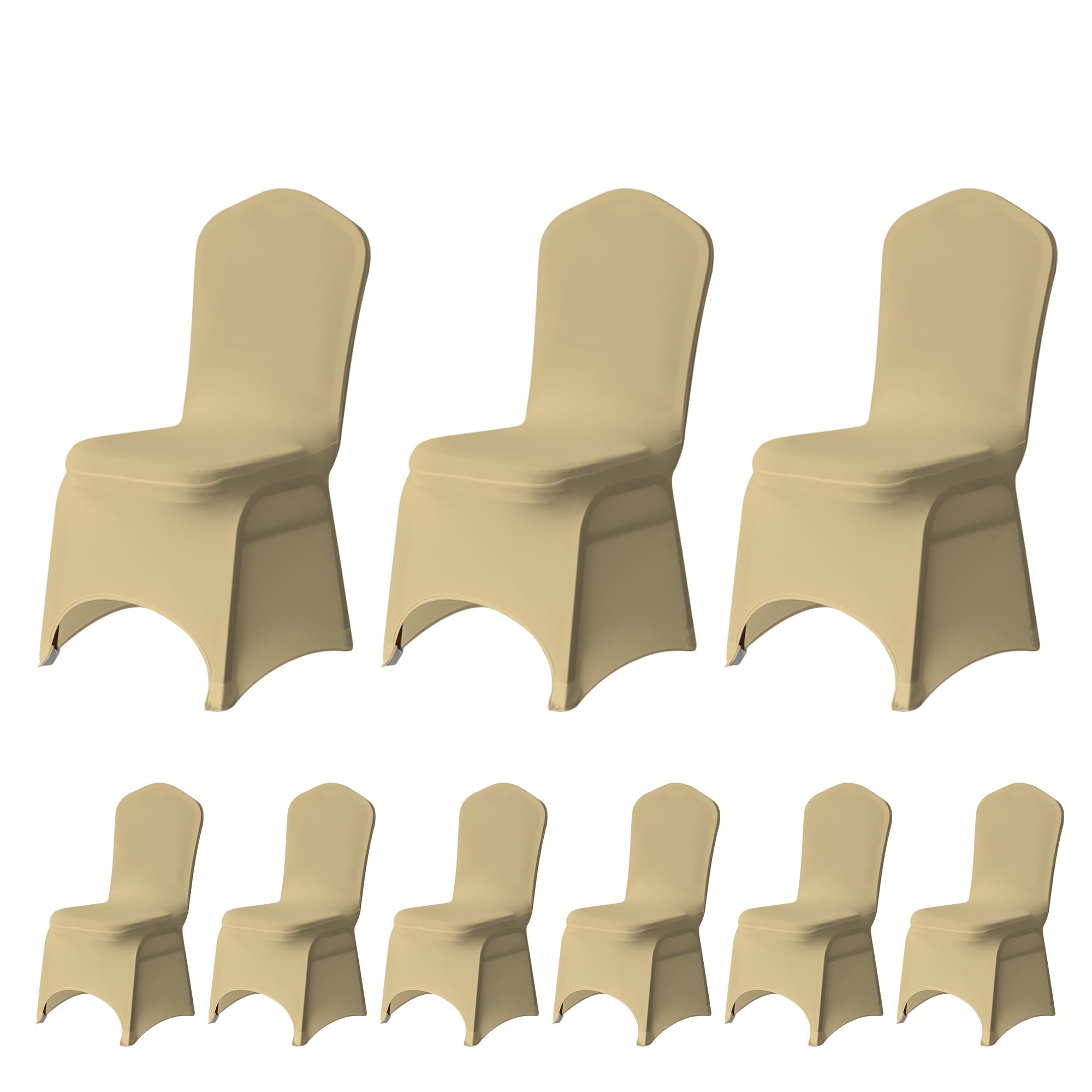 Trimming Shop Wedding Chair Covers Spandex Slipcovers, Champagne, 10PCS โ image 1