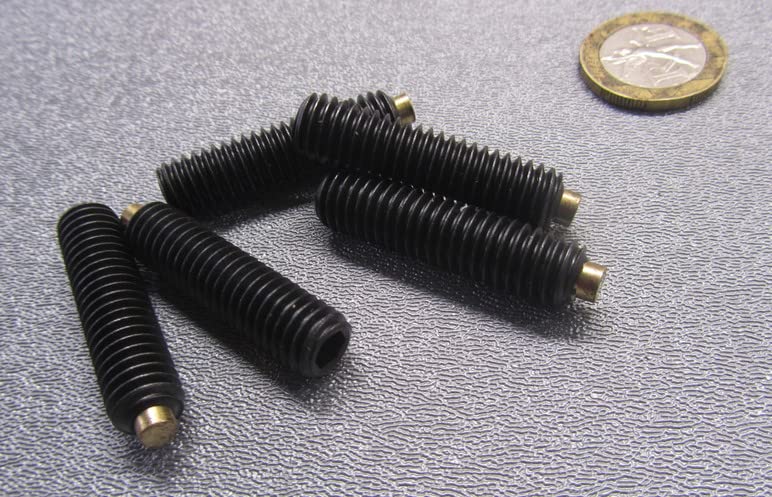 Black Oxide Steel Brass Tip Set Screw 3/8