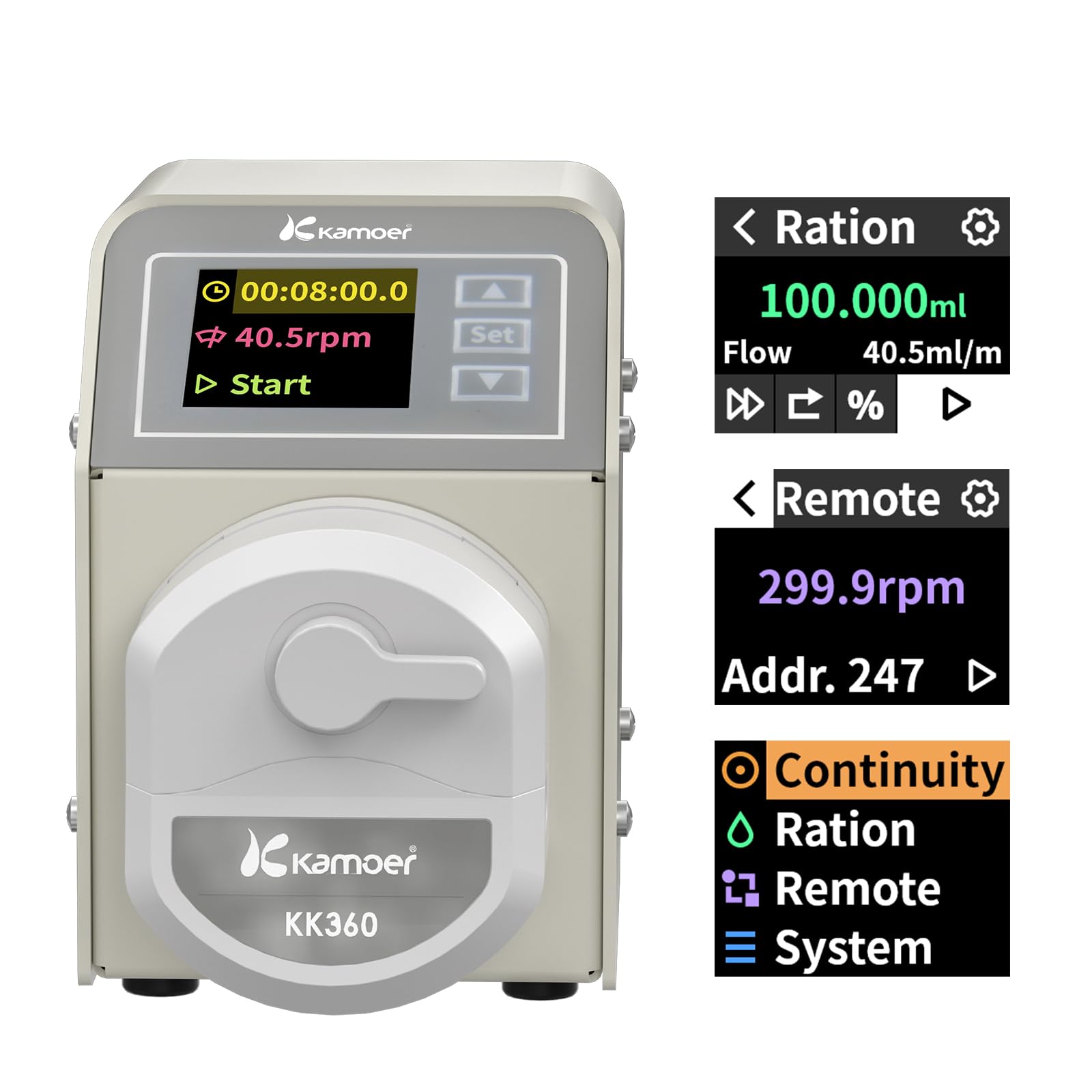 Kamoer M2-KK360 Doppelk-Luftpumpe, hohe Präzision, 0-310 ml/min