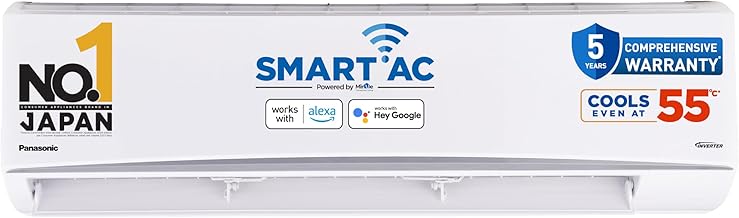 Panasonic 2.2 Ton 4 Star Premium Wi-Fi Inverter Smart Split AC(55 Deg. C Operation, Copper Condenser, 7in1 Convertible, True AI, 4-Way Swing, PM 0.1 Filter, CS/CU-QU26BKYFM, 2025 Model, White)