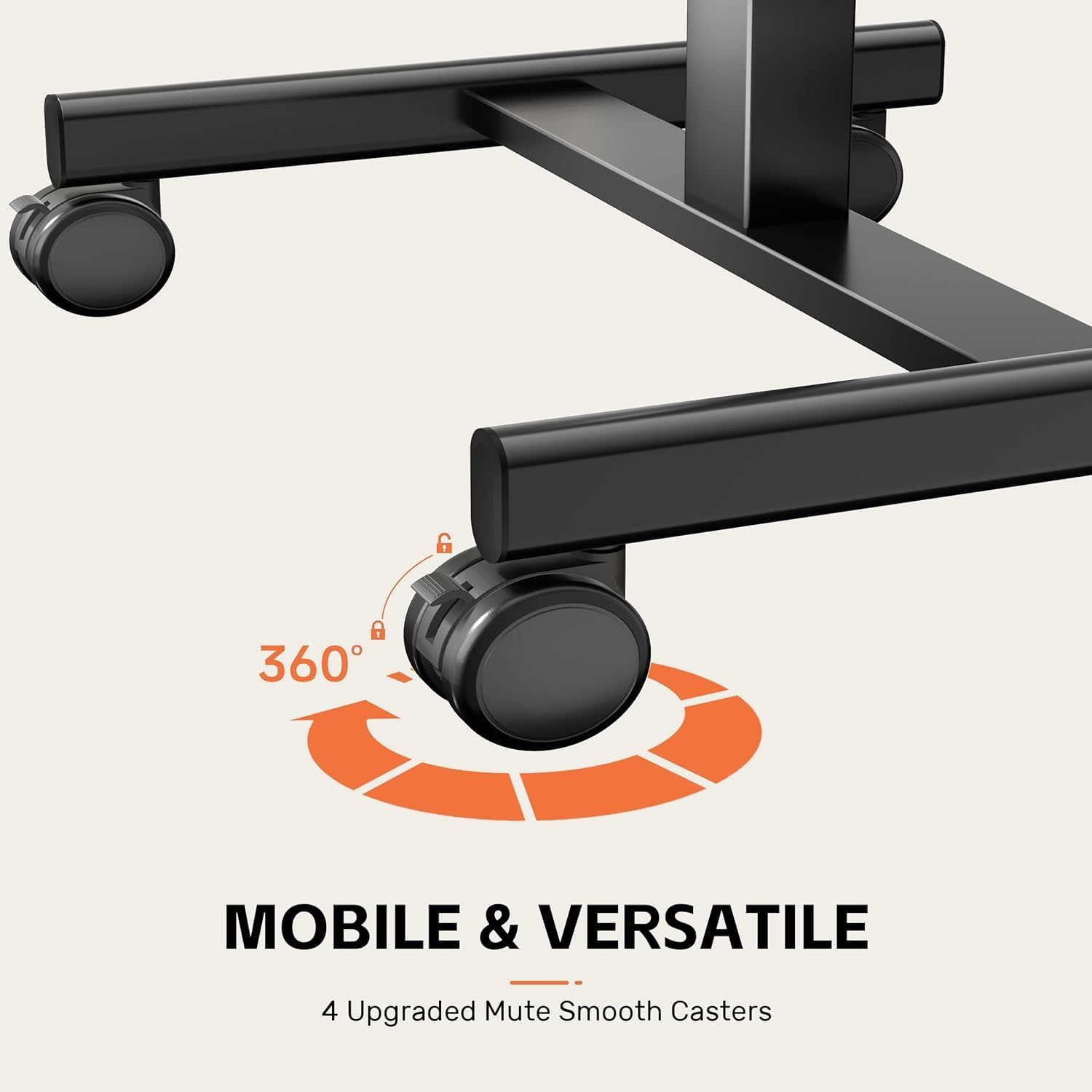 Mobile Standing Desk Adjustable Height Rolling Laptop Table with Lockable Wheels Portable Desk for Home Office Small Computer — view 7