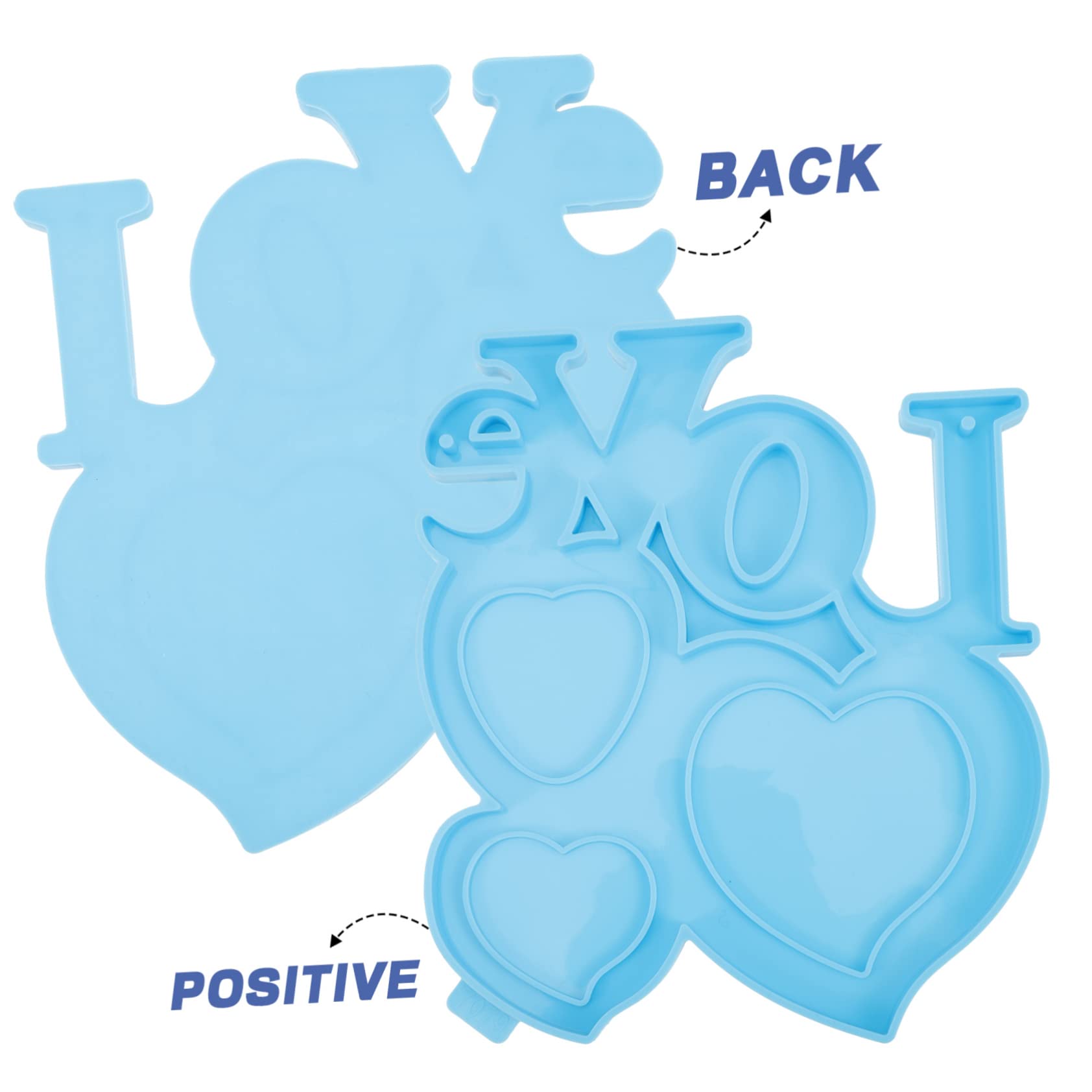 Tofficu 5 Pièces Moule de Cadre Photo d'amour Ice Pop Moule à Bonbons tourbillonnant Photo Cadre personnalisée Valentines Day Decoration décor Saint Valentin en Silicone Blue