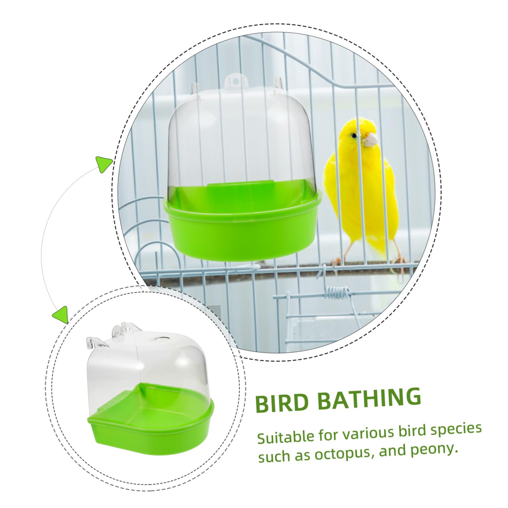 VANZACK 4pezzi Bagnetto per Uccelli da Appendere Vaschetta per Parakeet e Pappagalli Facile da Installare per La e Benessere del Tuo Pet