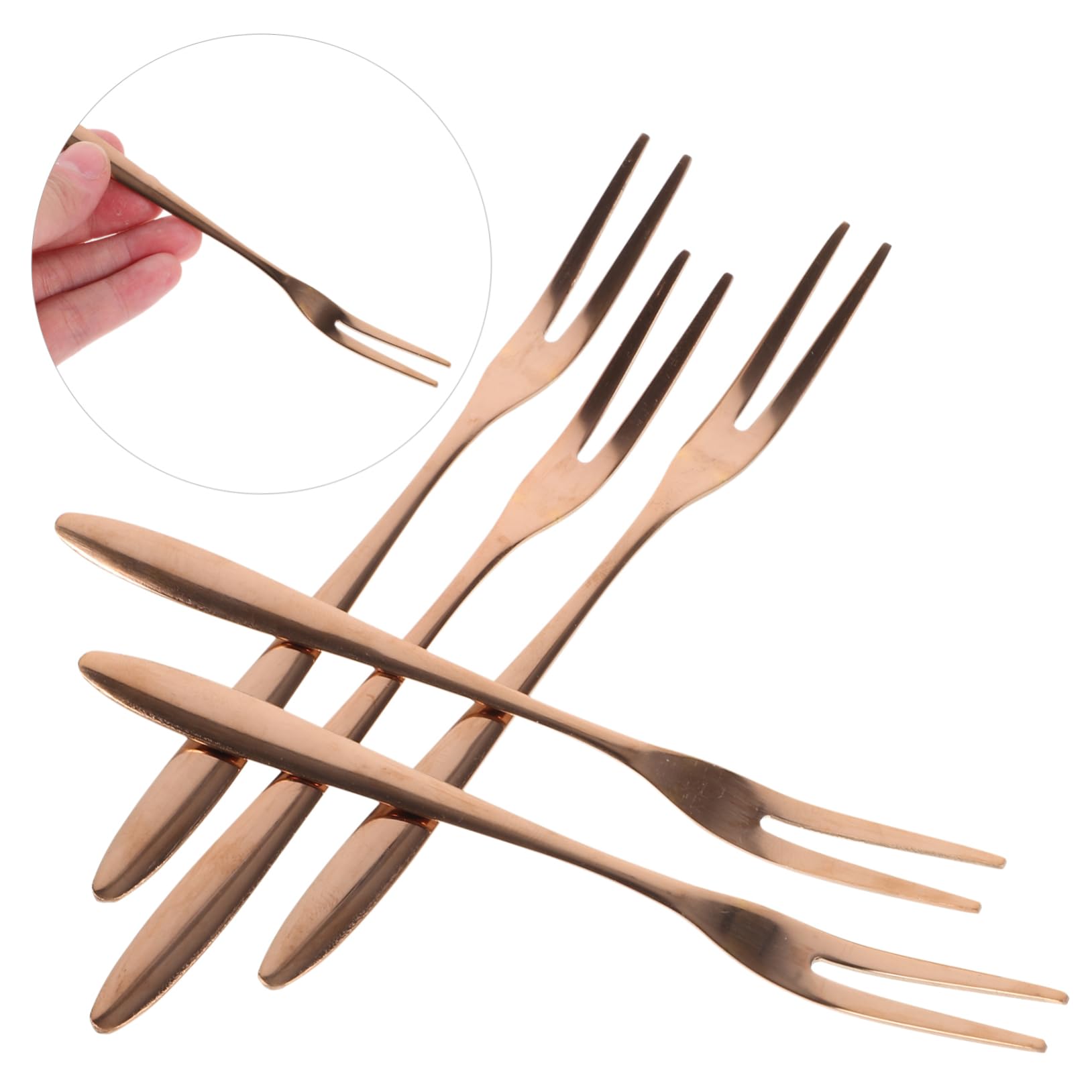 DECHOUS Lot De 3 Fourchettes À Fruits Élégantes En Acier Inoxydable 2 Dents Réutilisables Pour Dessert Salade Hôtel Karaoké Bar Fête 10 Pièces X 3