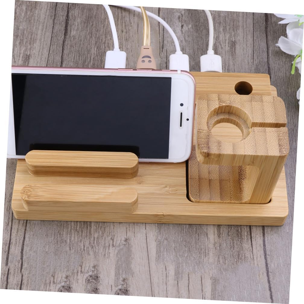3 in 1 Bamboo Charging Stand for Phone and Watch Dock image 4