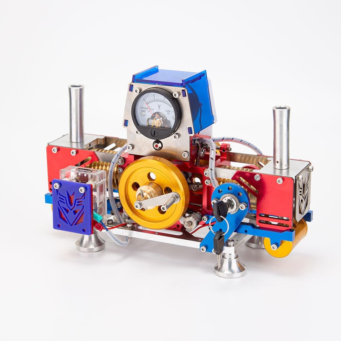 Flame Eater Engine, Horizontal Opposed Double-Cylinder Flame-Licker Suction Fire Vacuum Stirling Engine Power Generator Model, Educational Physics Experiment Kit