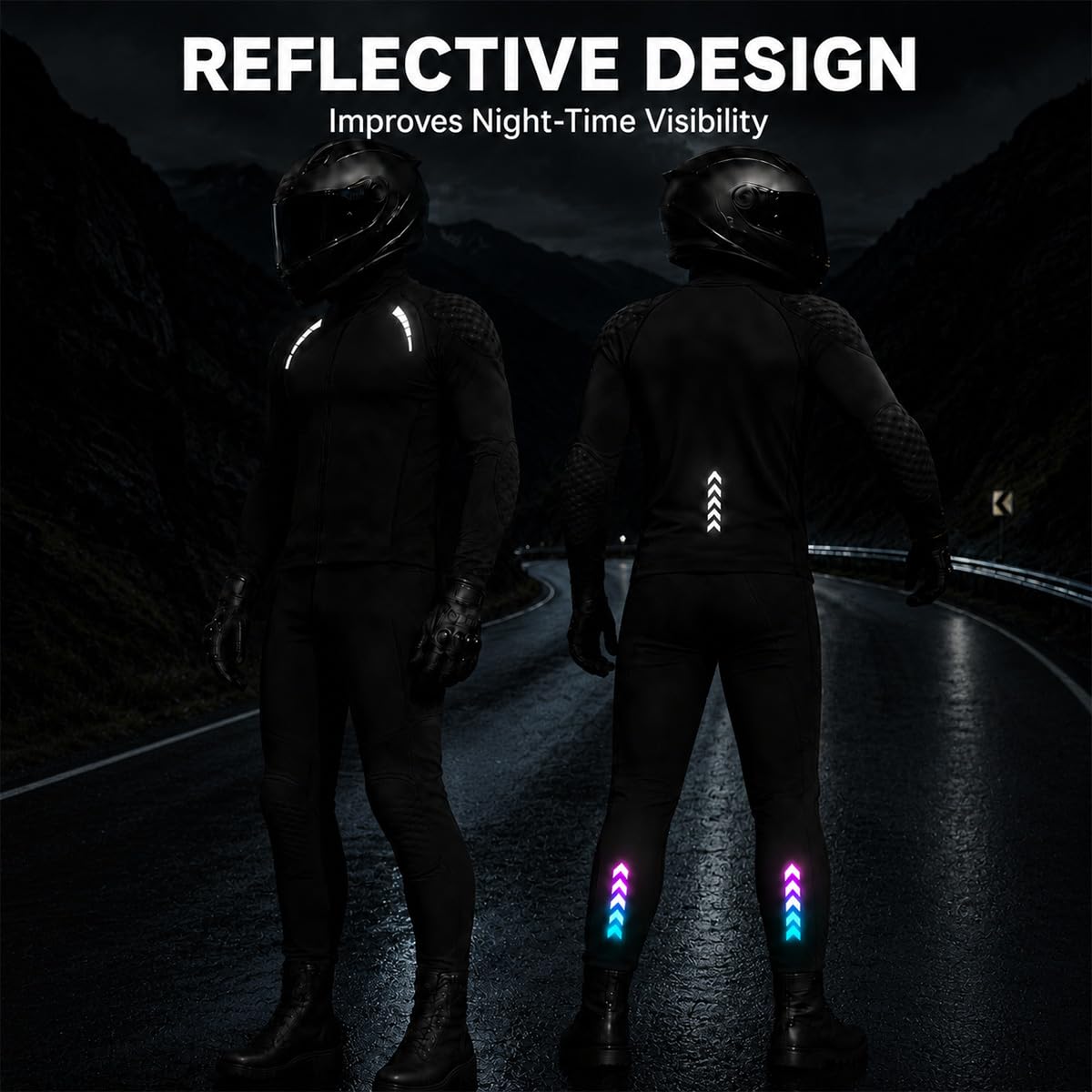 Ensemble veste pantalon moto homme, équipement CE pour trajets quotidiens | Panneaux Mesh Respirants, Protections Amovibles Épaules Coudes Dos, Design Léger et Détails Réfléchissants Pour La Conduite