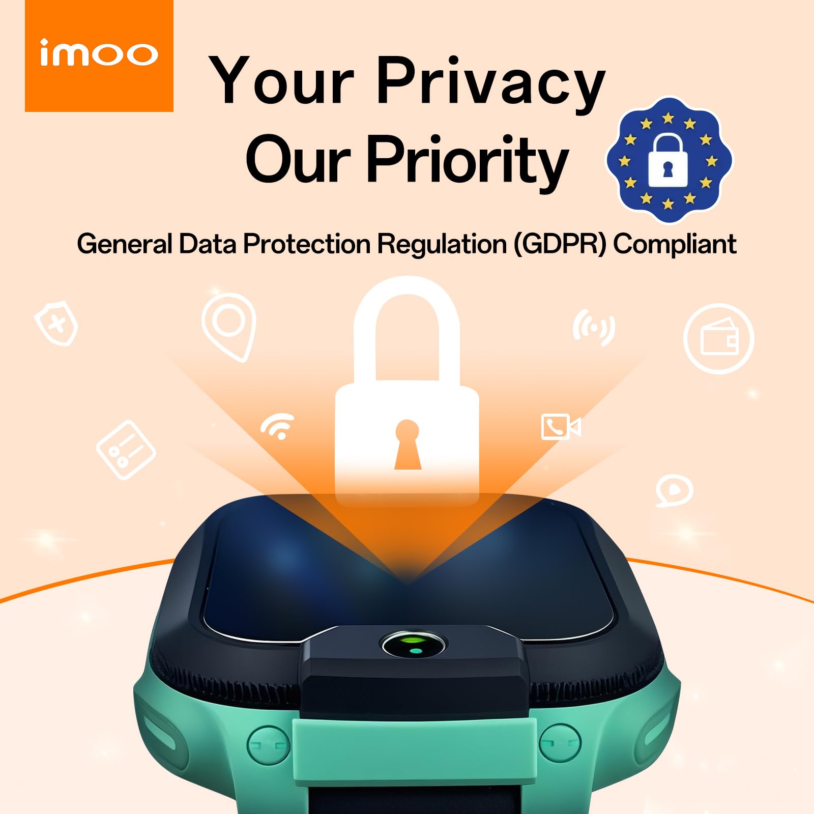 imoo Z1 Reloj Inteligente para Niños, 4G Video y Llamadas Reloj Teléfono con Seguimiento GPS, Resistencia al Agua IPX8, Batería Duradera, Modo de Clase, Rechazo de Extraños, Chat Familiar (Verde)