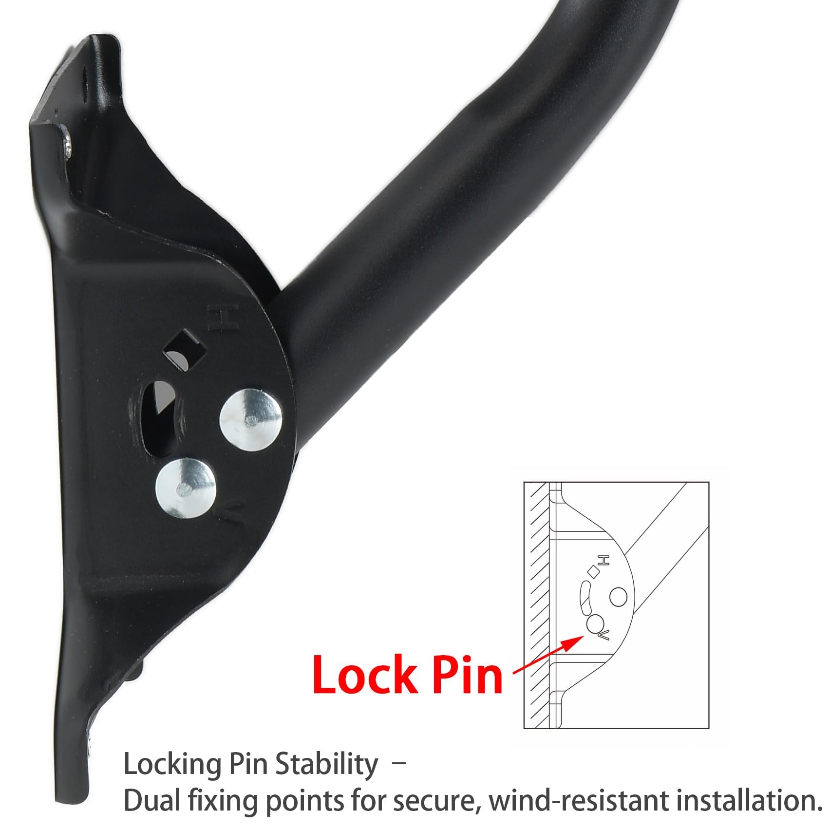 Supporto per antenna J-Pole regolabile da 1,25" di diametro esterno, supporto da parete con braccio da 16,5" per TV da esterno/soffitta, WiFi 4G/5G LTE, satellite e stazione meteorologica, palo rota