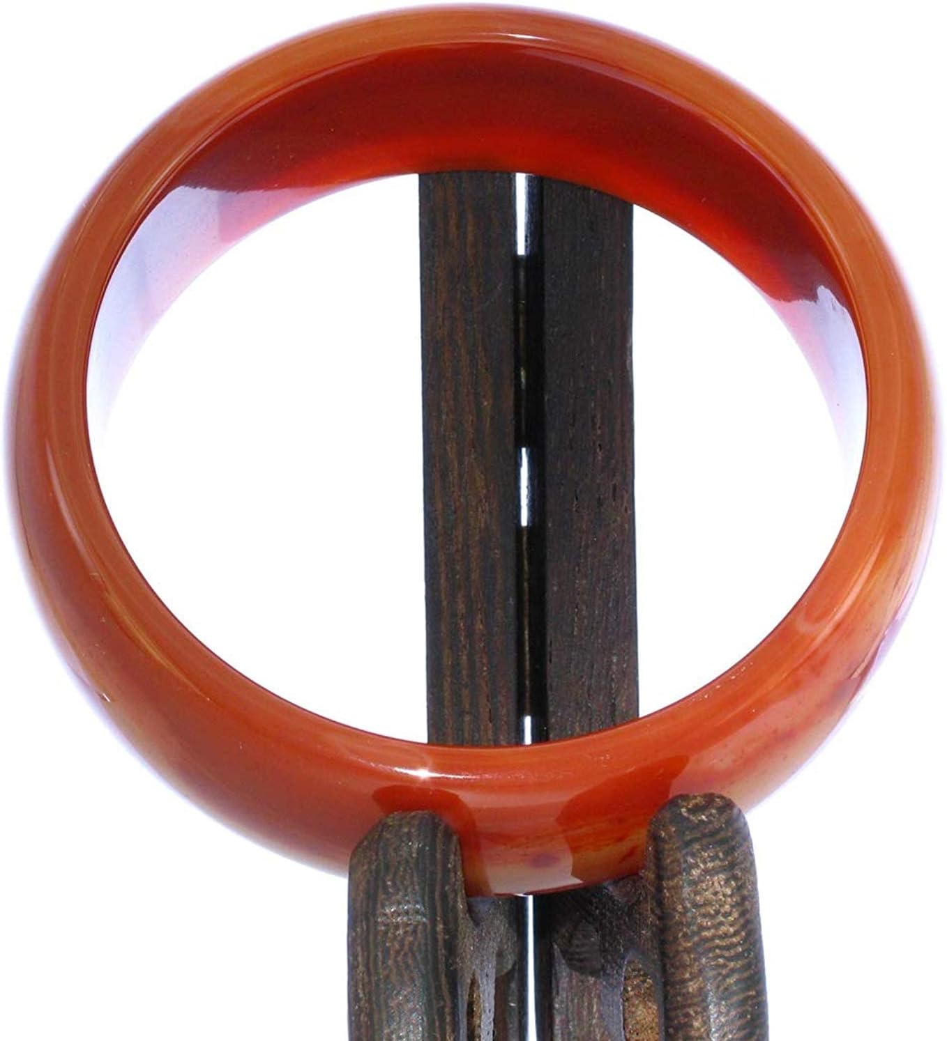 2.3" China Certified Nature Red Chalcedony Jade Women's Bangle Bracelets 6445