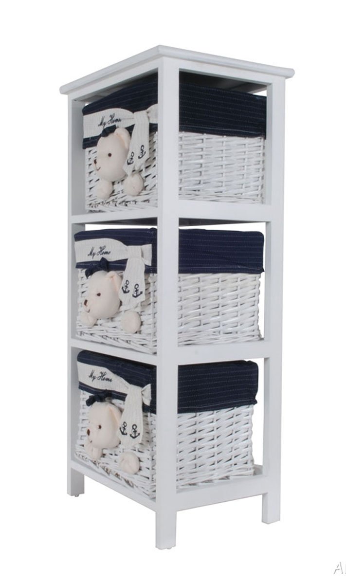 Anne Home Portable 3 Drawers Children Storage, One Size, Multicolor