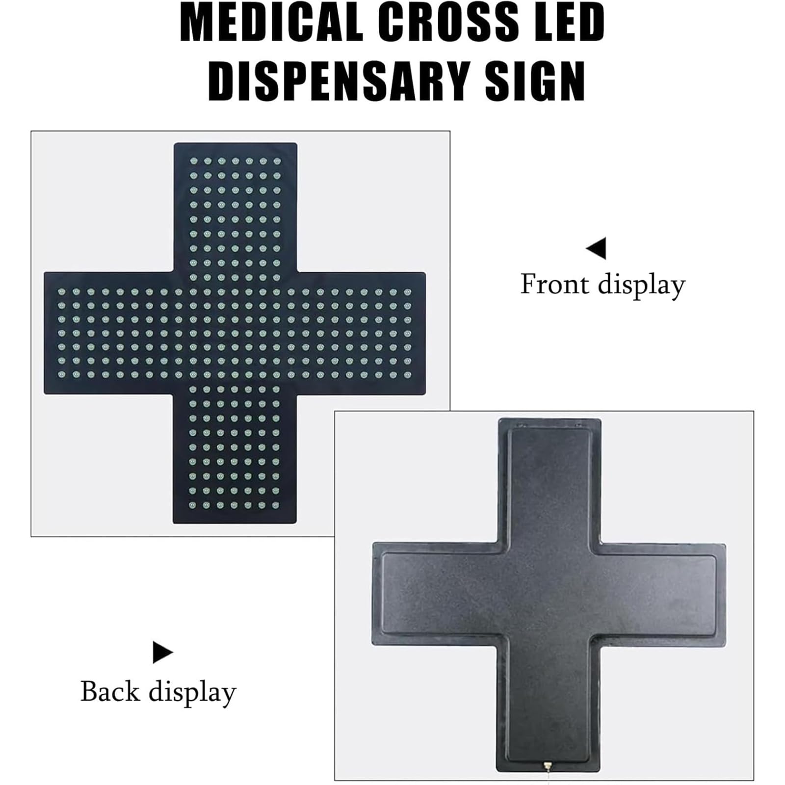 Letrero LED De Cruz Médica De 35 * 35 Cm, Luz De Cruz para Farmacia con Cadena Metálica Colgante, 3 Modos De Iluminación, Fácilmente Reconocible, Duradero Y De Bajo Consumo, para Farmacias
