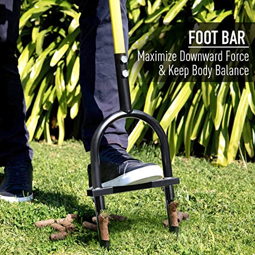 Jardineer Lawn Core Aerator, Hollow Tine Aerator with Spare Tines