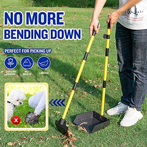 Image of Pooper Scooper for Large Dogs, Adjustable Long Handle Metal Tray and Spade Poop Scooper for Dogs with Bin for Pet Waste Removal, No Bending Clean Up Pooper Scooper for Medium and Large Dogs