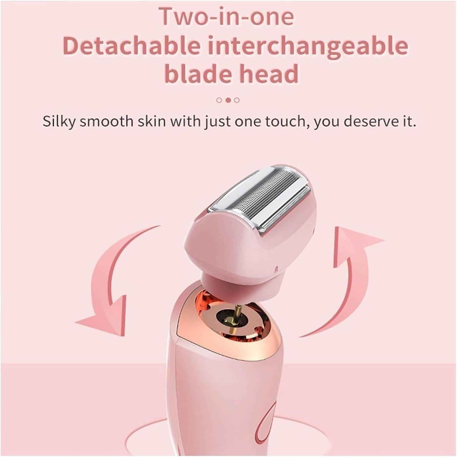 Dusk Razor for Women, Silky Glide Pro 3.0 Razor, 2 in 1 Painless Razor for Face, Rechargeable, Fast and Efficient, Gentle on Skin, Ideal for Women(Pink+Blue)