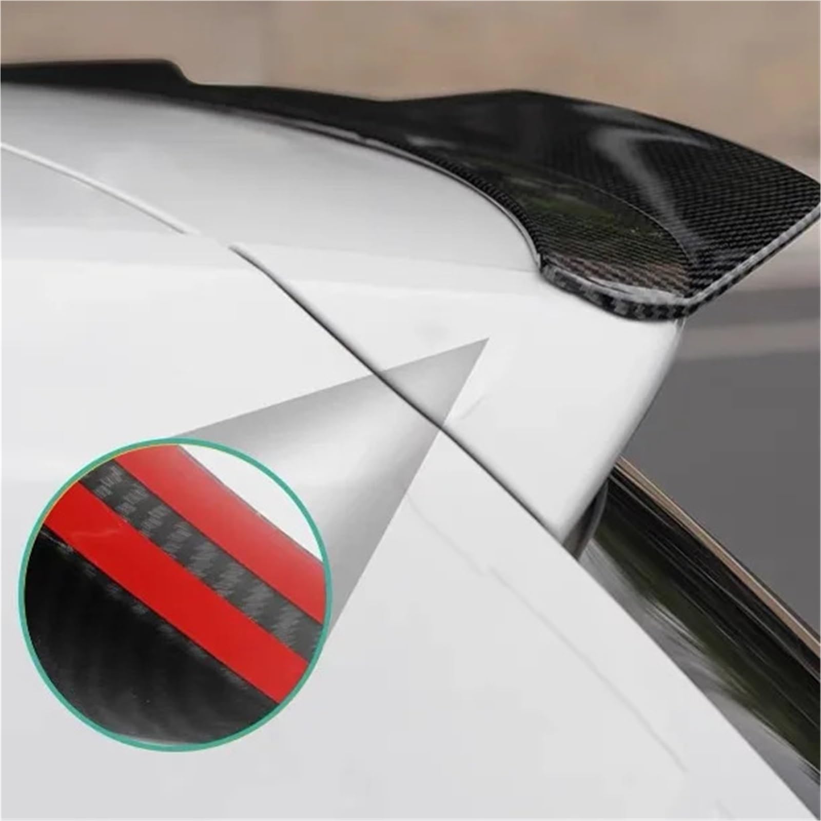 alerone posteriore Strisce decorative per ali spoiler per tetto posteriore universale nero opaco per auto berlina(2)