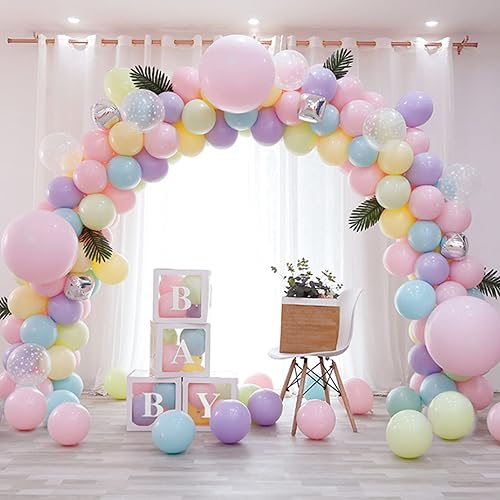 Miniatura 6 de Kit de arco de globos con base, soporte de arco de globos ajustable de 9 pies de alto y 10 pies de ancho, herramienta de decoración de telón de
