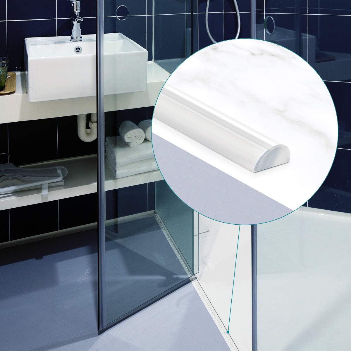 Navaris Shower Screen Seal Replacement Curved Shower Screen Seal