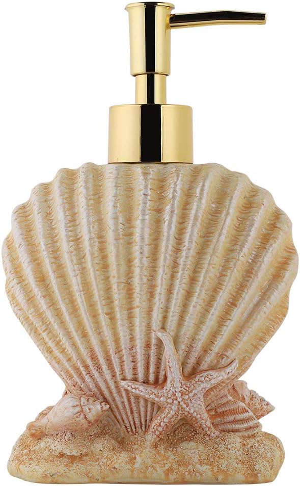 Amazon.com: FUYU Ceramics White Seashell Shape Soap Bottle Lotion ...