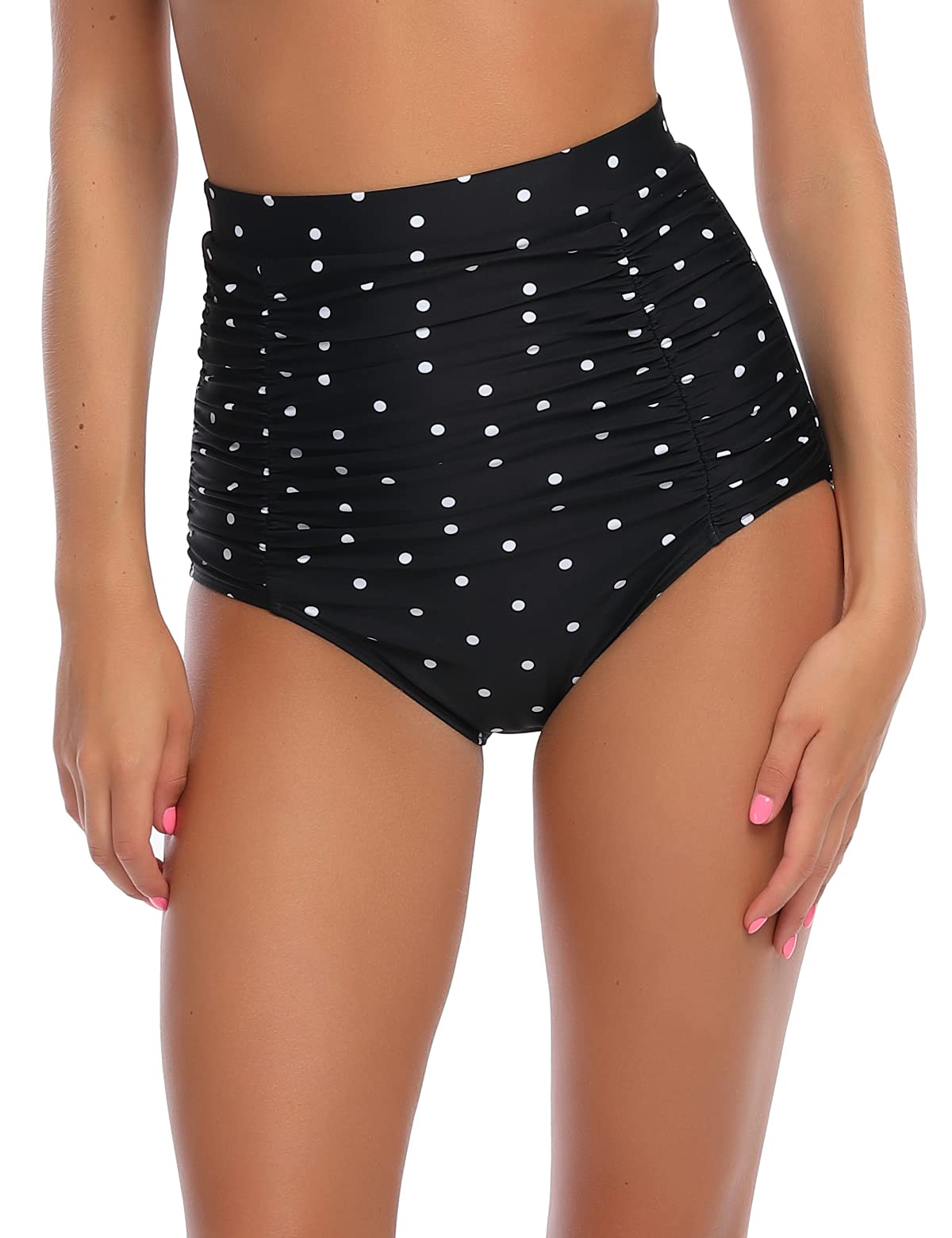 Ocean Blues Damen Hochtaillierte Bikinihose mit Raffung – Kaschierende Strand-Briefs für eine schmeichelhafte Silhouette