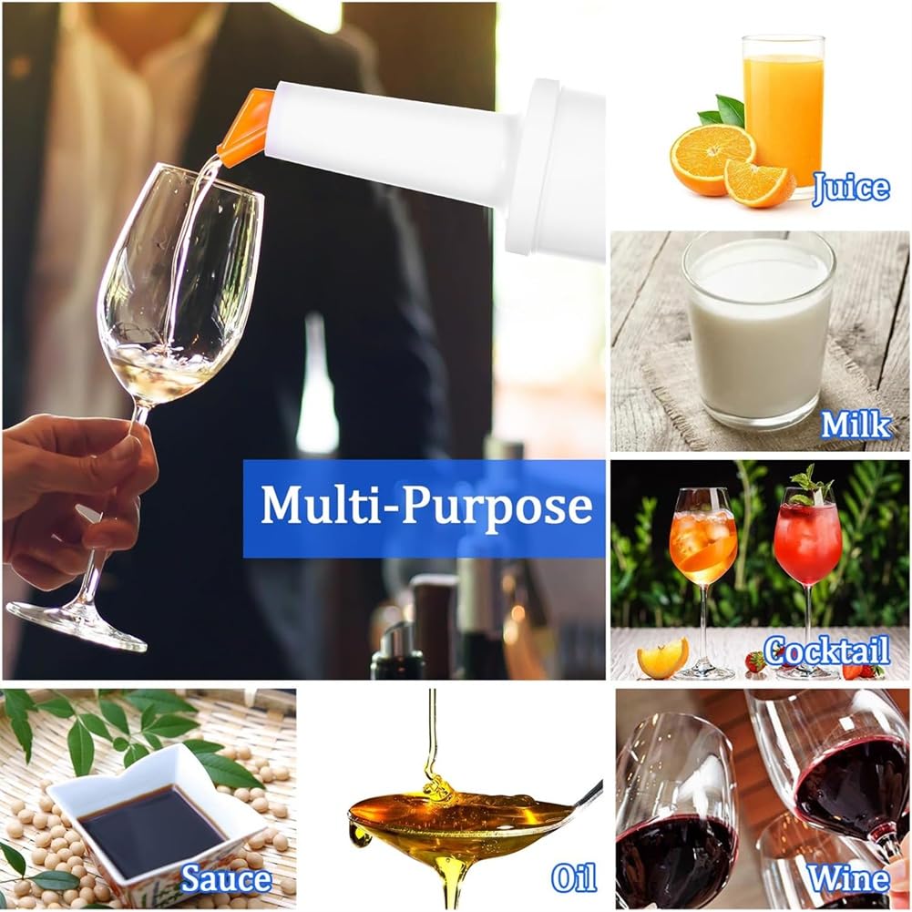 Ensemble de 6 Bouteilles de Jus Professionnelles pour Bar - Becs Verseurs de Jus de 0,9 Pinte pour Barman, Contenants de Stockage et de Versement