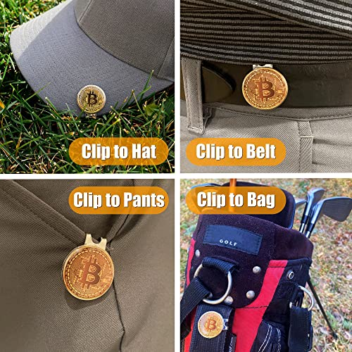 Hodl 21 Bitcoin Golf Ball Marker With Magnetic Hat Clip Set - Men's And Women's Golf Accessories And Gift Ideas - 2 Bitcoin Ball Markers - Removable Attaches Easily To Golf Cap #TOP3