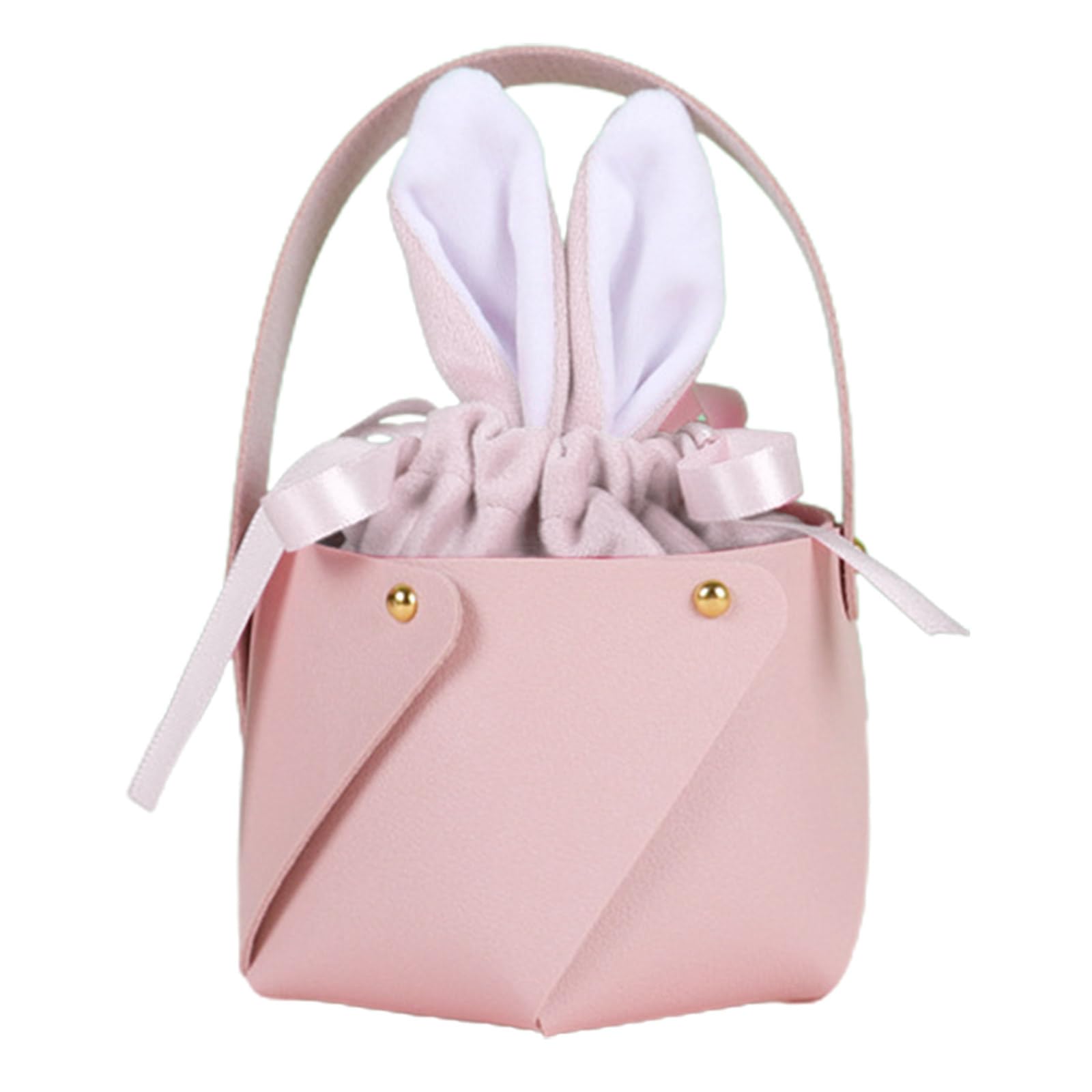 YROHGKPN Basket Egg Hunt Bucket for Kid Cute Leather Storage Bag Gift Toy Handbag Easter Party Decoration Easter Baskets for Kid