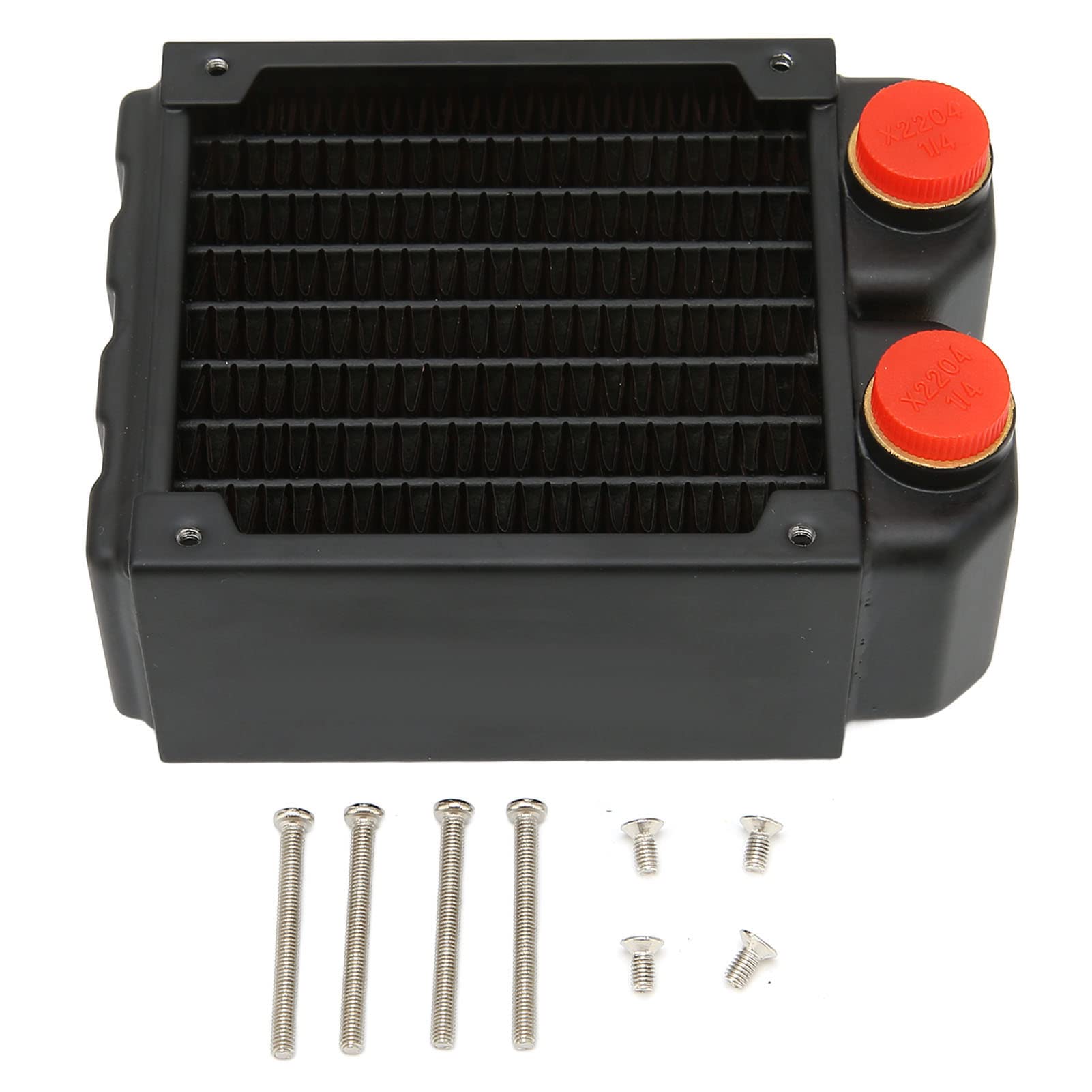 AMONIDA Radiatore di Raffreddamento Ad Acqua 8 Dispositivo di Raffreddamento in Ottone a Doppio Strato per Macchine per Incidere Stampanti Piccoli Server 80 Mm