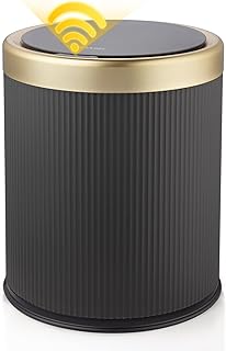 Smart Bathroom Trash Can Garbage Can with Lid, 2.8 Gallon Motion Sensor Trash Bin for Bathroom, Kitchen, Small Mini Trash Cans Black Automatic Diaper Trash Can-Dark Gray