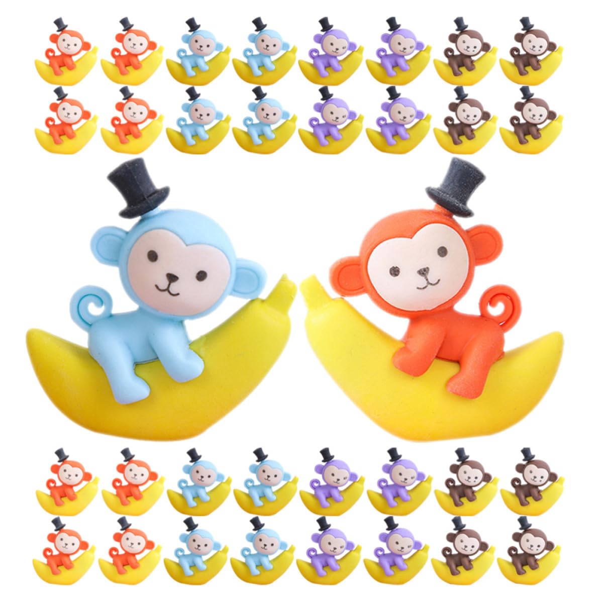 Hemobllo Gomme da Cancellare Colore 48 Creative a Forma di Scimmia e Banana in Tpr Divertente per Scolastico e Articoli Scolastici per Studenti Colore Casuale