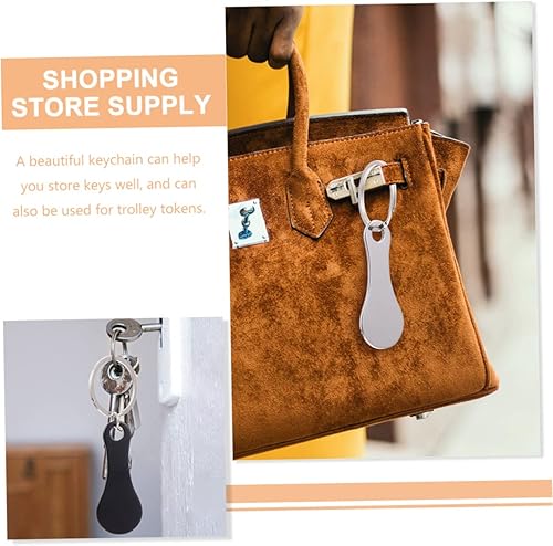 Miniatura 5 de 4 piezas de carrito llavero de regalo tarjeta de regalo de alimentos llavero de acero inoxidable genérico bolsos trolley tokens llavero 5 tarjetas