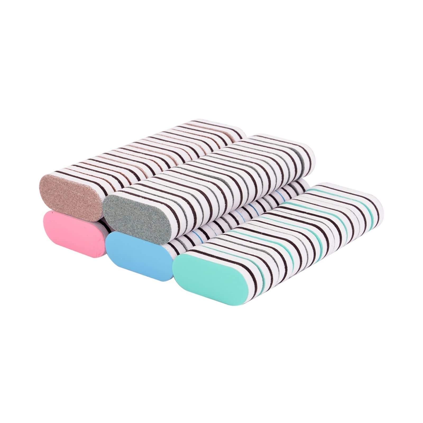 TRUSTTWO 100 unids/Lote Mini Esponja Lima de uñas Colorido Lijado Gel pulidor Conjunto Bloque limas de uñas Doble Cara Herramientas de Arte de uñas The 100pcs Brown