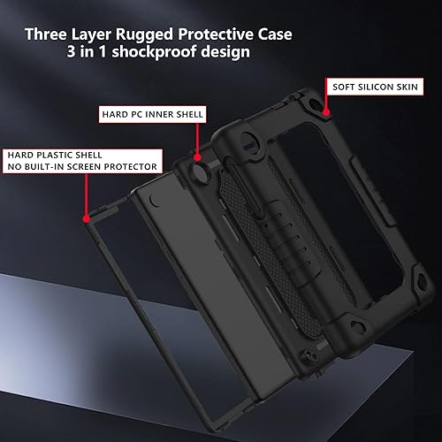 Miniatura 4 de Funda para tablet TCL Tab 8 LE, correa para el hombro, silicona suave y parte trasera dura, a prueba de golpes, para TCL Tab 8 LETCL Tab 8 WiFiTCL