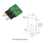 Vista 21 de GLOSO Circuit Breakers E37 Auto (T1) Reset Low Profile ATC/ATO - 1 Pack (3A)