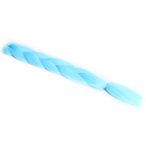 Miniatura 5 de Extensiones de cabello trenzado jumbo color azul cielo Jumbo para trenzas de caja torcida, cabello de ganchillo de fibra sintética de alta