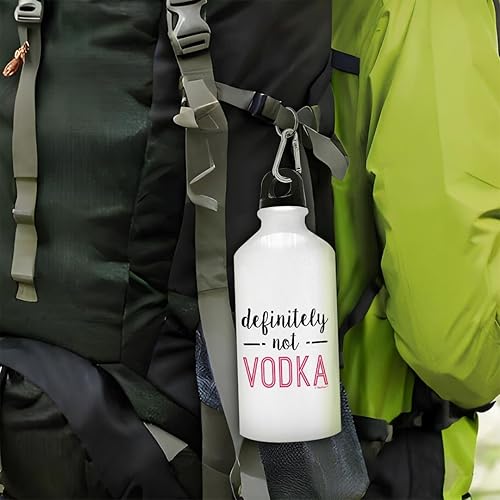 Miniatura 5 de ThisWear Divertidos regalos para compañeros de trabajo para mujeres, definitivamente no vodka, botella de agua de aluminio de 20 onzas con clip de