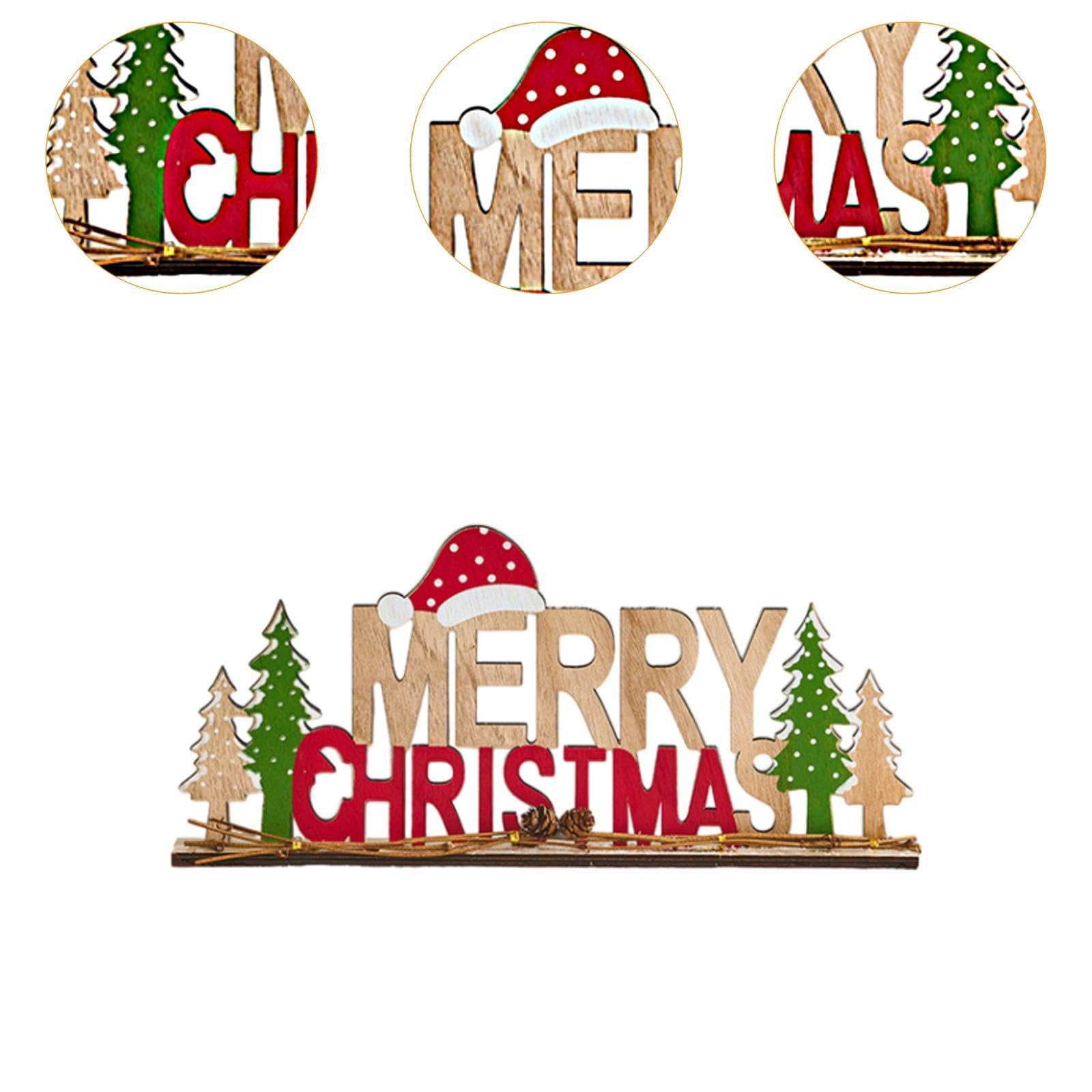 Letrero de Madera con Letras Inglesas para Navidad, Decorativo para Sala de Estar Y Oficina, Style C, Individual