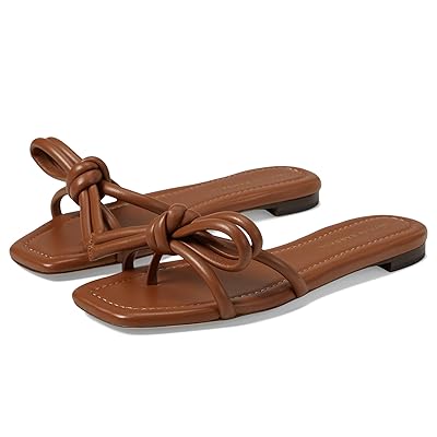 Loeffler Randall Hadley Leather Bow Flat Sandals Women