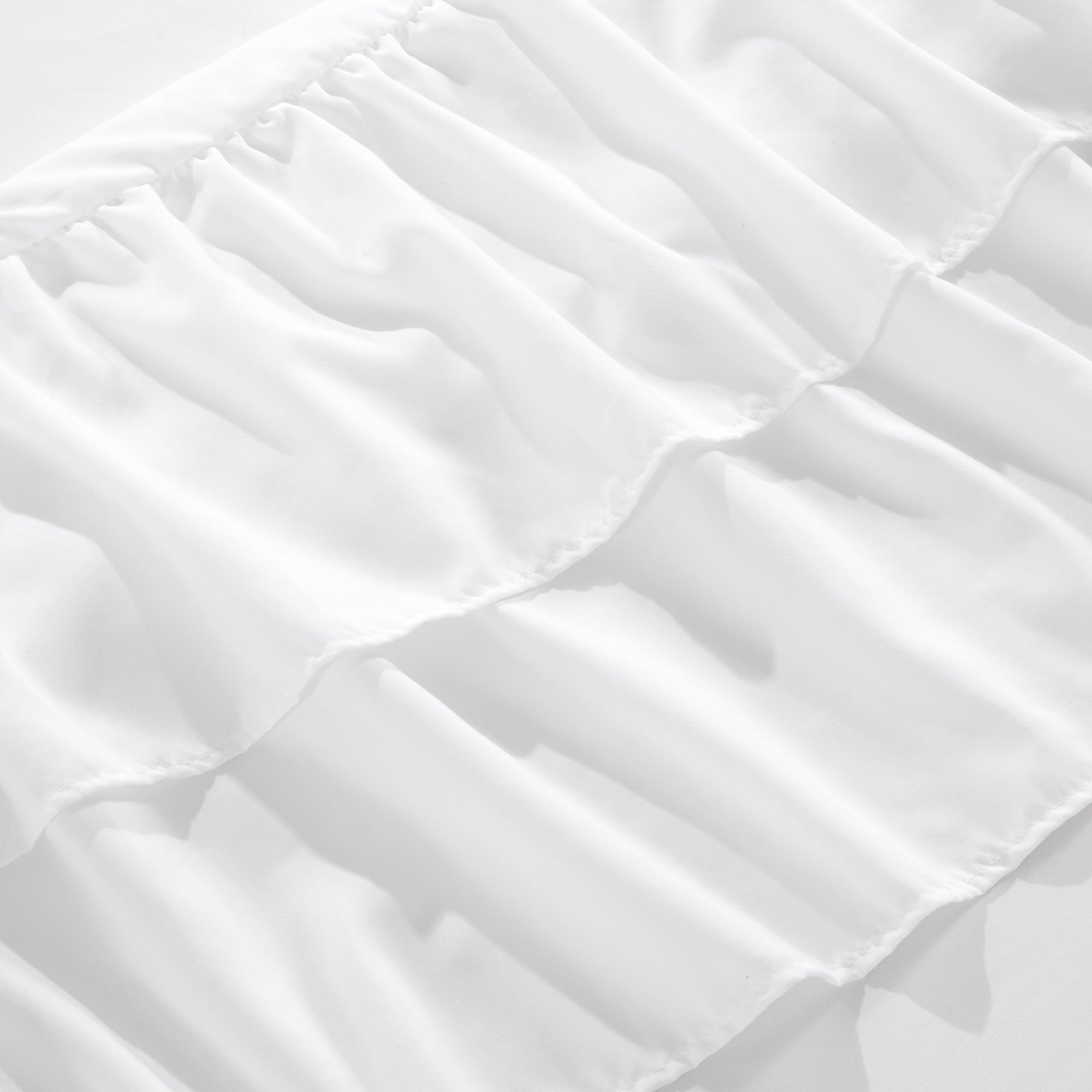 BALAPET Seersucker - Juego de ropa de cama de princesa blanca para bebé, 3 piezas, ultra suave, juego de edredón plisado con volantes y falda de cuna y sábana bajera para todas las estaciones