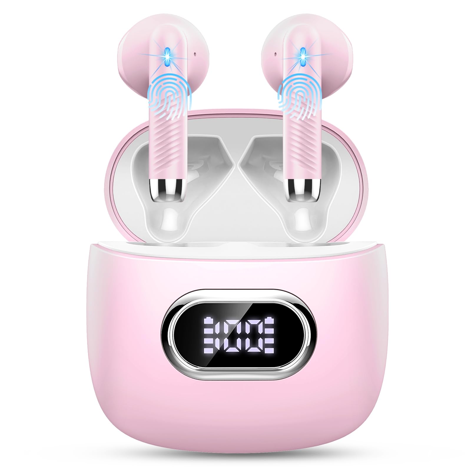 Auriculares Inalambricos, Auriculares Bluetooth 5.4 HiFi Estéreo, 50H Cascos Inalambricos Bluetooth con 4 HD Mic,2024 Audifonos Inalambricos Cancelacion de Ruido ENC/Pantalla LED/IP7 Impermeable/USB-C — view 15