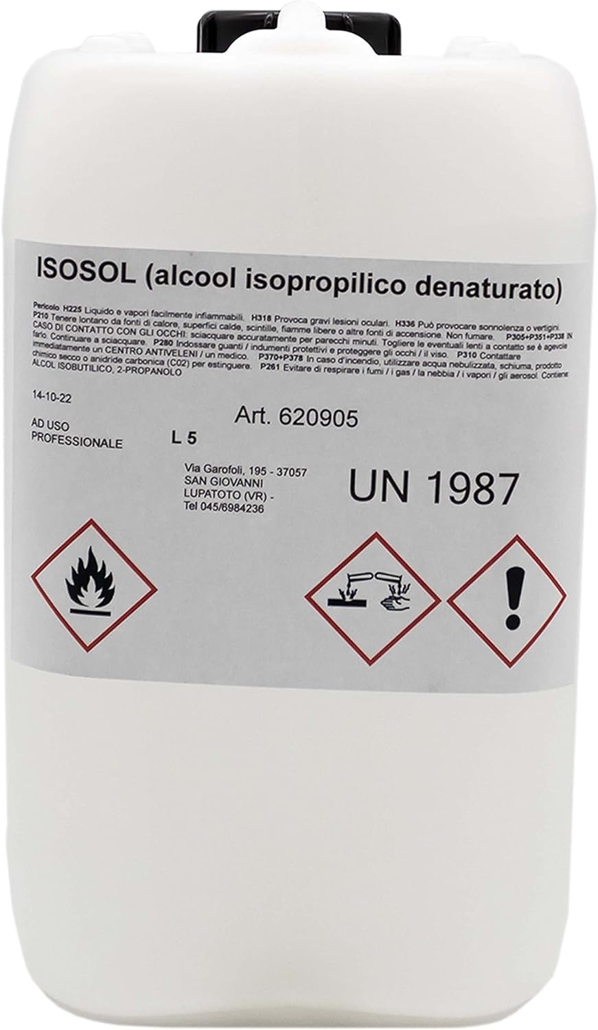 SIMPLETEK – Alcool Isopropilico in Tanica da 5L – Prodotto per la pulizia dispositivi ad ultrasuoni e schede elettroniche