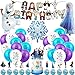 Suministros de Fiesta de Cumpleaños de Frozen 47pcs Frozen decoraciones de fiesta Frozen incluyen adorno para tarta, adornos para cupcakes, pancarta, globos